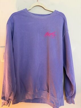 Hazel Boutique Purple Sweatshirt with Pink Logo